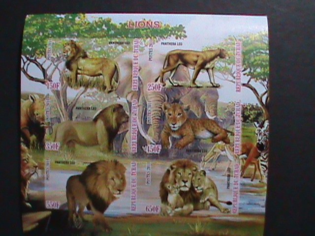 CHAD- 2011-WORLD FAMOUS LOVELY LIONS MNH IMPERF SHEET-VF WE SHIP TO WORLD WIDE