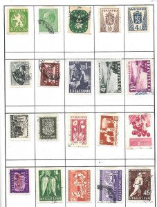 Bulgaria Z21 Mixture Page of 20 stamps.  Collection / Lot