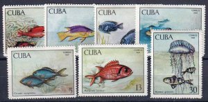 Cuba Sc# 1414-1420  FISH marine life  CPL SET of 7 stamps 1969  MNH mint