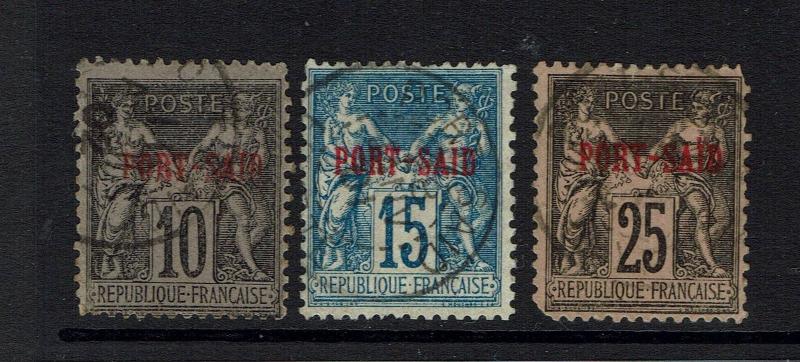 French Office Port Said SC# 6, 7, 9 - Used - Lot 040917