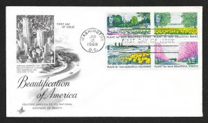 UNITED STATES FDC 6¢ Beautification of America BLOCK 1969 ArtCraft