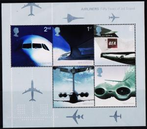 Great Britain. 2002 Miniature Sheet. Airliners.S.G.MS2289 Unmounted Mint