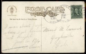 USA 1908 DOYLEVILLE Gunnison Colorado DPO Cover Postcard 94189