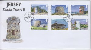 Jersey 2012, 'Coastal Towers Set of 6,   on FDC