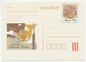 Postal stationery Hungary 1983 Violin - Horn