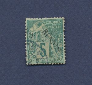 REUNION - Scott 20 - RENION Overprint - VF used