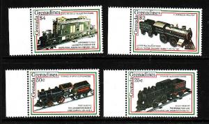 Grenada Grenadines-Sc#1450//1457-unused NH 1/2 set-Model Trains-Locomotives-1992