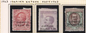 Greece 1923 Ionian island 2nd CORFU overprint set MH VF