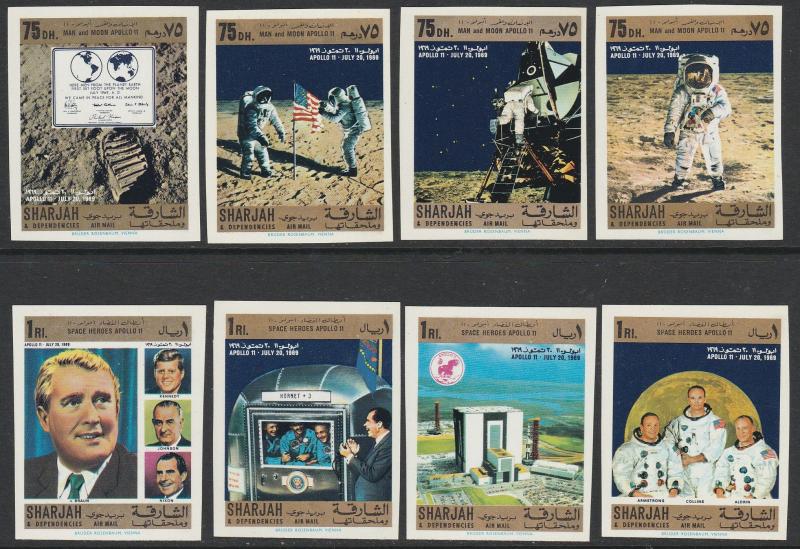 Sharjah 1969 Apollo 11 Moon Landing (8v) imperf F-VF Mint NH **