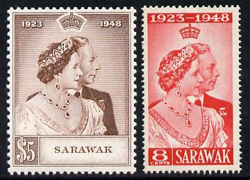 Sarawak 1948 KG6 Royal Silver Wedding set of 2 unmounted ...