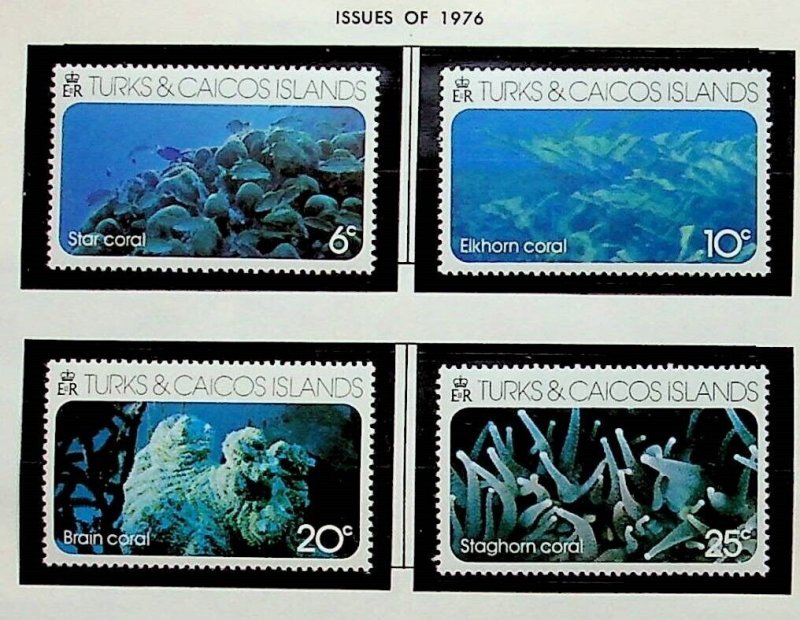 TURKS & CAICOS ISL. Sc 307-10 NH ISSUE OF 1975 - SEA LIFE