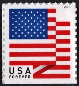 2018 50c American Flag, Red, White & Blue, Booklet Single Scott 5262 Mint VF NH