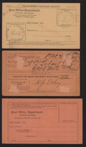 1900 1911 1 unused Registry Return Receipts lot of 3