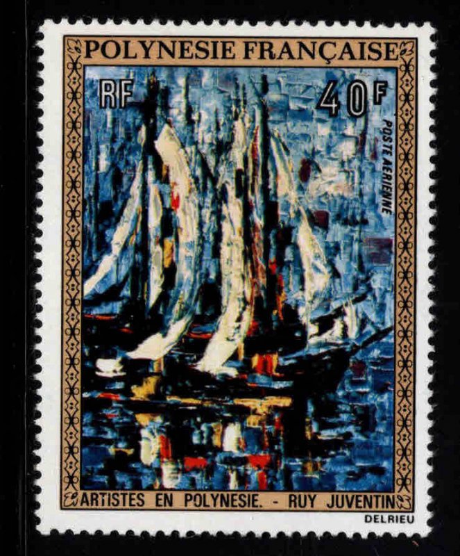 French Polynesia Scott C90 MH* * airmail  Art stamp