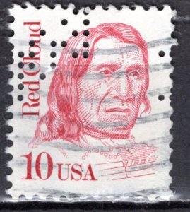 USA; 1987: Sc. # 2175:  Used Single Stamp W/Perfins