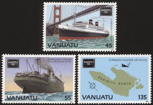 VANUATU 419-21 VF/MNH - 1986 AMERIPEX '86 Complete Set (No S/S)-Fresh