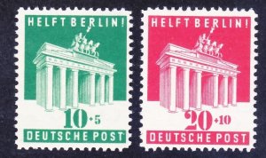 Germany B302-03 MNH OG 1948 Brandenburg Gate - Berlin Set Very Fine