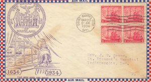 736 3c MARYLAND TERCENTENARY - Roessler - Air Mail variety