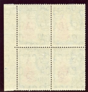 North Borneo 1961 QEII $10 carmine & blue block superb MNH. SG 406. Sc 295.