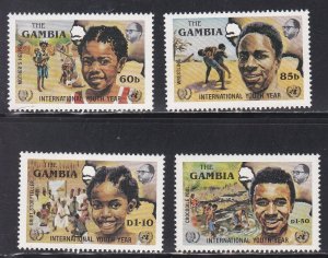 Gambia # 599-602 & 603, International Youth Year, Mint NH, 1/2 Cat.