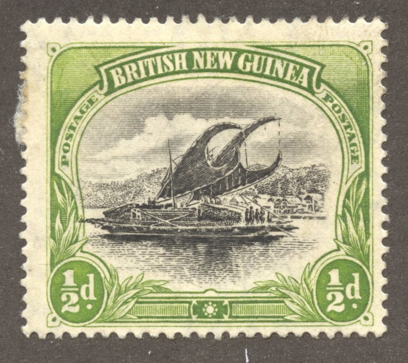 Papua New Guinea Scott 1 Unused HRMOG - 1901 ½p Lakatoi Issue - SCV $24.00
