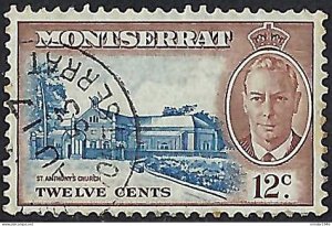 MONTSERRAT 1951 KGVI 12c Blue & Chocolate SG130 FU