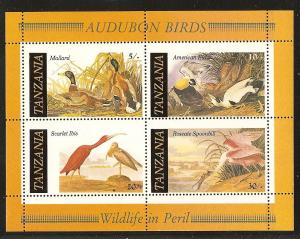 Tanzania 309a MNH 1986 Audubon Birth Bicent.Sheet