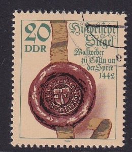 German Democratic Republic DDR  #2424 cancelled 1984  historic seals 20pf