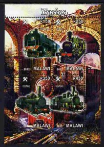 MALAWI - 2012 - Steam Locomotives #10 - Perf 4v Sheet - MNH - Private Issue