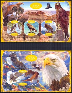 Gabon 2020 Birds Eagles Sheet + S/S MNH