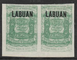 LABUAN (P0204B)  25C   ARMS, LION SG 80B DOUBLE PRINT IMPERF PR  NGAI 