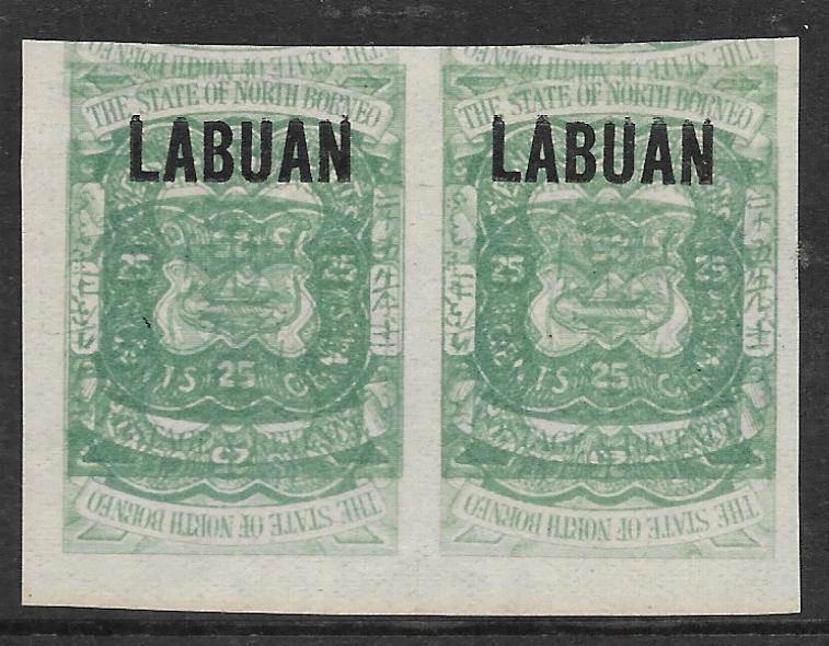 LABUAN (P0204B)  25C   ARMS, LION SG 80B DOUBLE PRINT IMPERF PR  NGAI