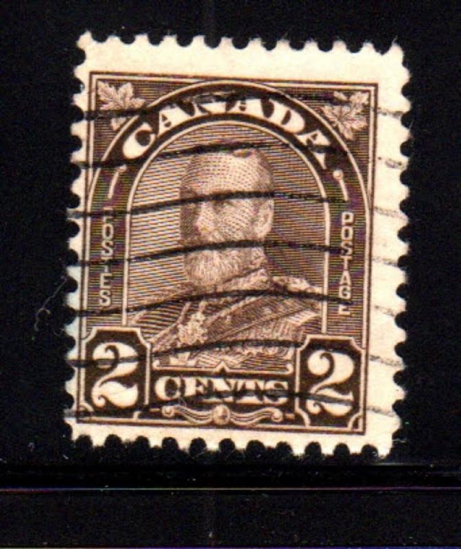 CANADA #164  2 CENT KING GEORGE V  ARCH/LEAF ISSUE  USED   a