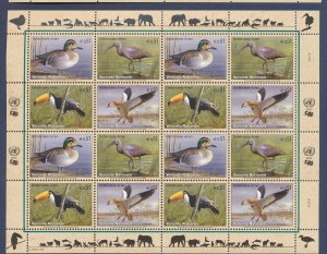 UN United Nations Vienna - Scott 329-332a -MNH S/S - Endangered Birds - 2003