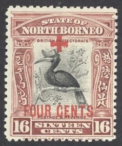 North Borneo Sc# B40 MH 1918 16c+4c Red Cross