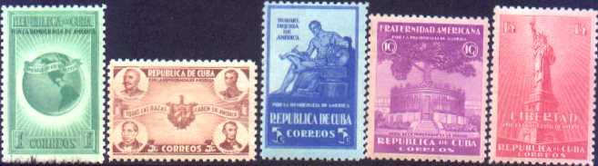 Cuba Scott 368-372 mint NH DEMOCRACY IN AMERICAS