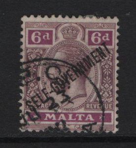 Malta #80   used 1922    6p