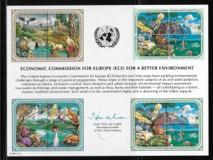 United Nations Souvenir Card Scott SC39 ECE Mint, NY FD, Geneva FD, Vienna FD