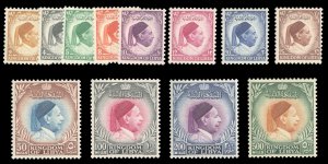 Libya #135-146 Cat$144, 1952 King Idris, complete set, never hinged