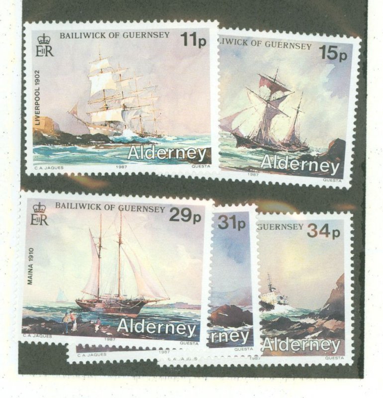 Guernsey/Alderney #32-36 Unused