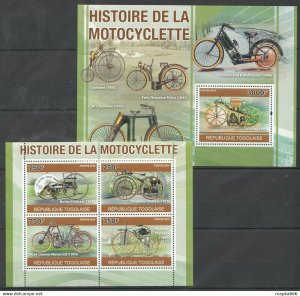 2010 Togo Transport History The Motorcycles Motocyclette Bl+Kb ** Tg1255