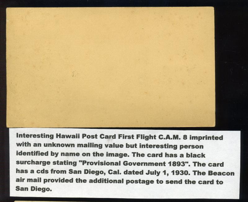 Hawaii UX5 &UX6 Used with C11 Airmail Beacon UNIQUE First Flight Cards (C11-z79)