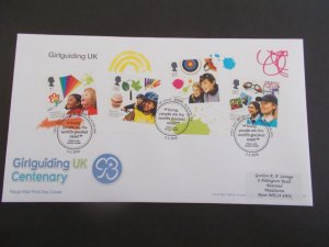 GB 2010 Girlguiding Miniature Sheet on First Day Cover + Guide, Blackburn S/H/S