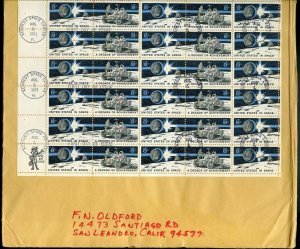 UNITED STATES SPACE  #1434/35 SHEET ADDRESSED  KENNEDY SPACE CENTER CANCEL FDC 