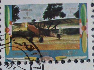 ​UMM AL QIWAIN-1973 WORLD FAMOUS OLD AND NEW PLANES CTO MINI SHEET VERY FINE