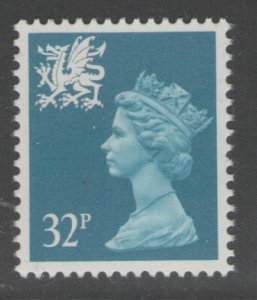 WALES SGW66 1988 32p GREENISH BLUE MNH