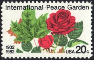 SC#2014 20¢ International Peace Garden Single (1982) MNH