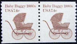 1902 Baby Buggy F-VF MNH coil pair