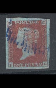 GB 1841 1d red plate 145 'FG' fine used, VIOLET Scots numeral, fine huge