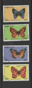 CAMBODIA #1278-1282 19936 BUTTERFLIES MINT VF NH O.G CTO a